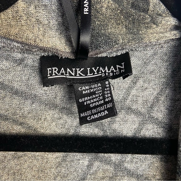 Frank Lyman Design Vintage Gray and Gold Abstract Open Cardigan with Front Tie - Picture 7 of 7